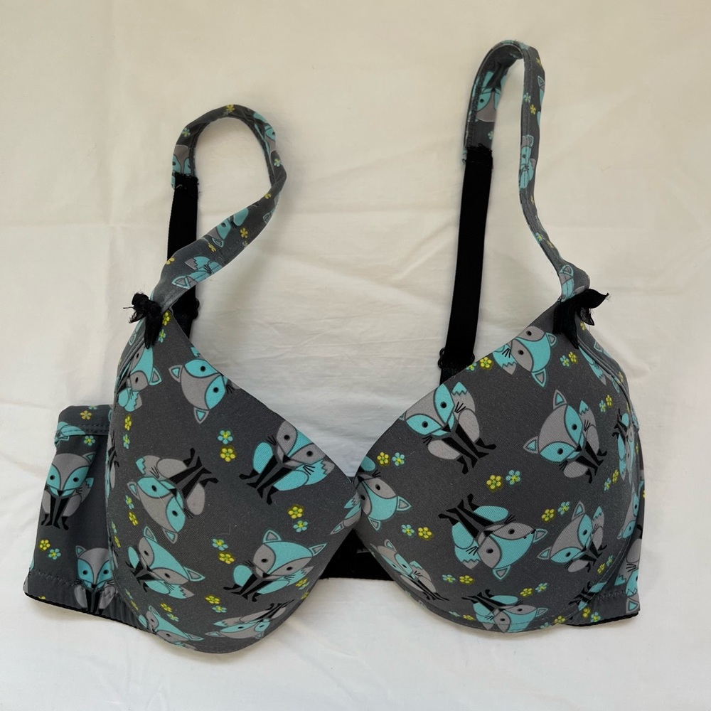 Sophie b. Novelty Fox Print Push Up Bra, 36D
